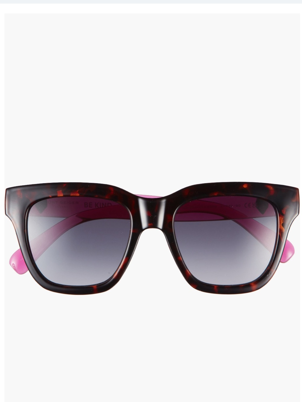 Tortoiseshell Frame Sunglasses with Pink Temples